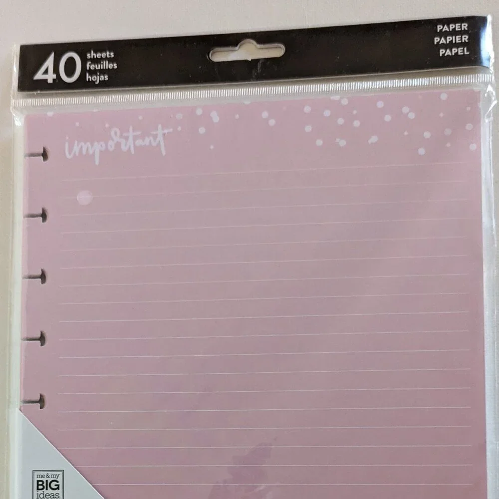 NWT Happy Planner 40 pgs 'Important' Multi Color Classic Sheet Filler Paper Pack